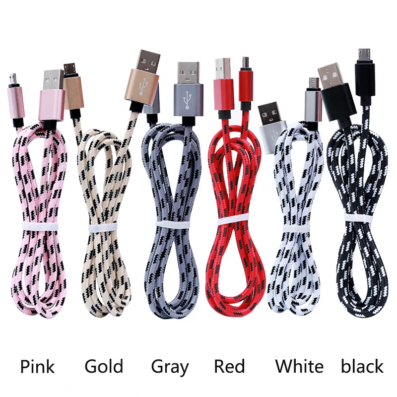 10 шт. нейлоновый Micro 5pin USB кабель для быстрой зарядки мобильный телефон