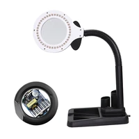 flexible 5x10x usb 3 colors lamp magnifier clip on table top desk led reading large lens illuminated magnifying glass
