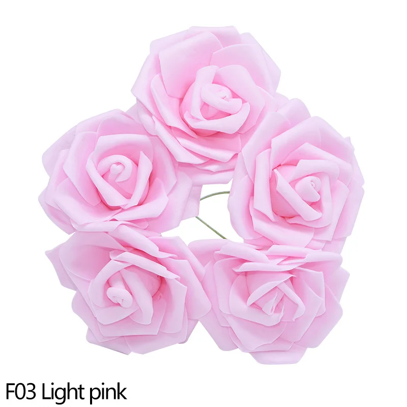 F03 10 шт. 8 см Красивые Искусственные цветы ПЭ пена Роза, для создания своими руками свадебное украшение для букета свадебная комната венок принадлежности для скрапбукинга - Цвет: F03