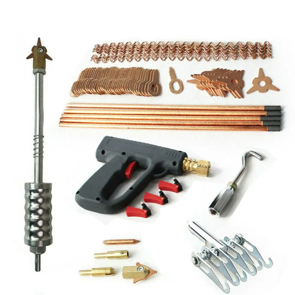 86x Dent Puller Welder Kit Car Body Spot Repair Tool Stud Welding Hammer Gun