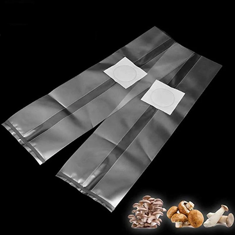 

100PCS Mushroom Spawn Grow Bag 320MMx500MM Farm-Mushroom Gg Bags High Temp Pre Sealable Bag