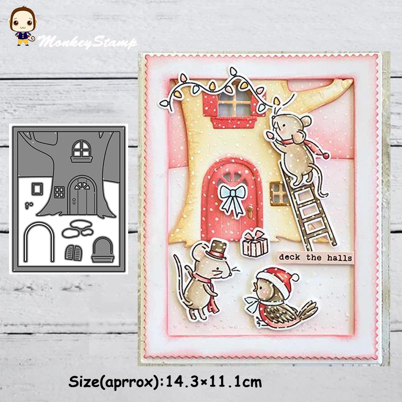 Большой фон с изображением дерева обезьяны металлические режущие штампы