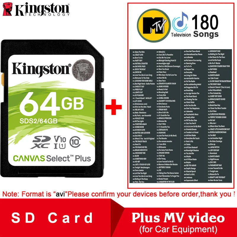 Kingston Carato De Memória 64 Гб SD карта памяти класс 10 SDHC карта памяти Schede Memoria SD для камеры sony Nikon - Емкость: 64G Plus MV video