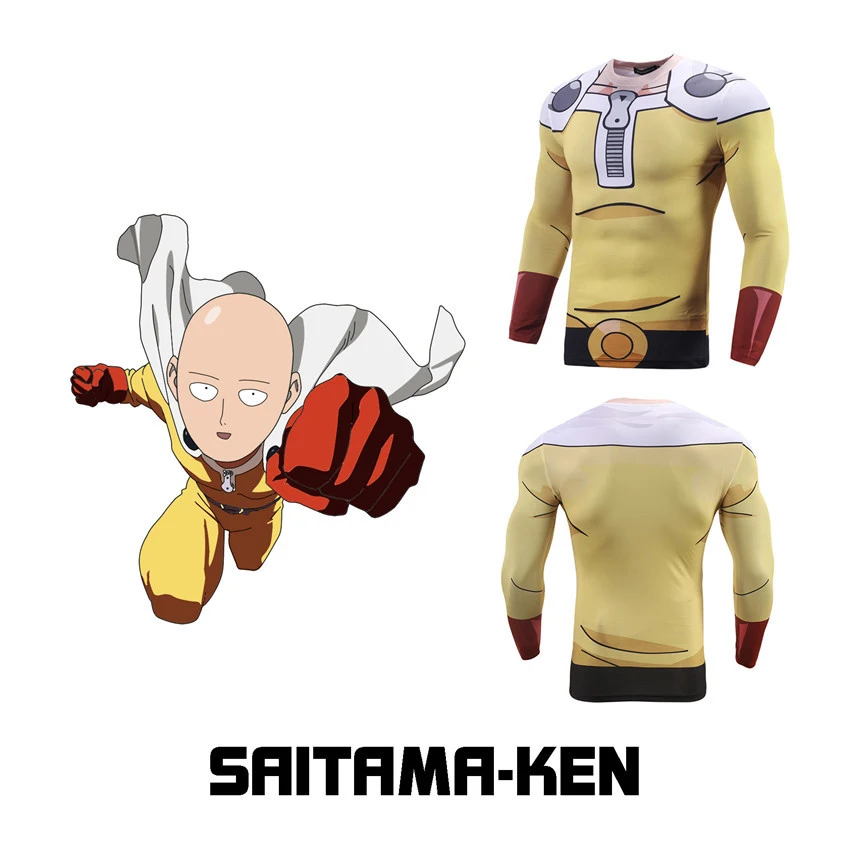 Короткая футболка с героями из японского аниме One Punch Man Косплэй костюм рукав
