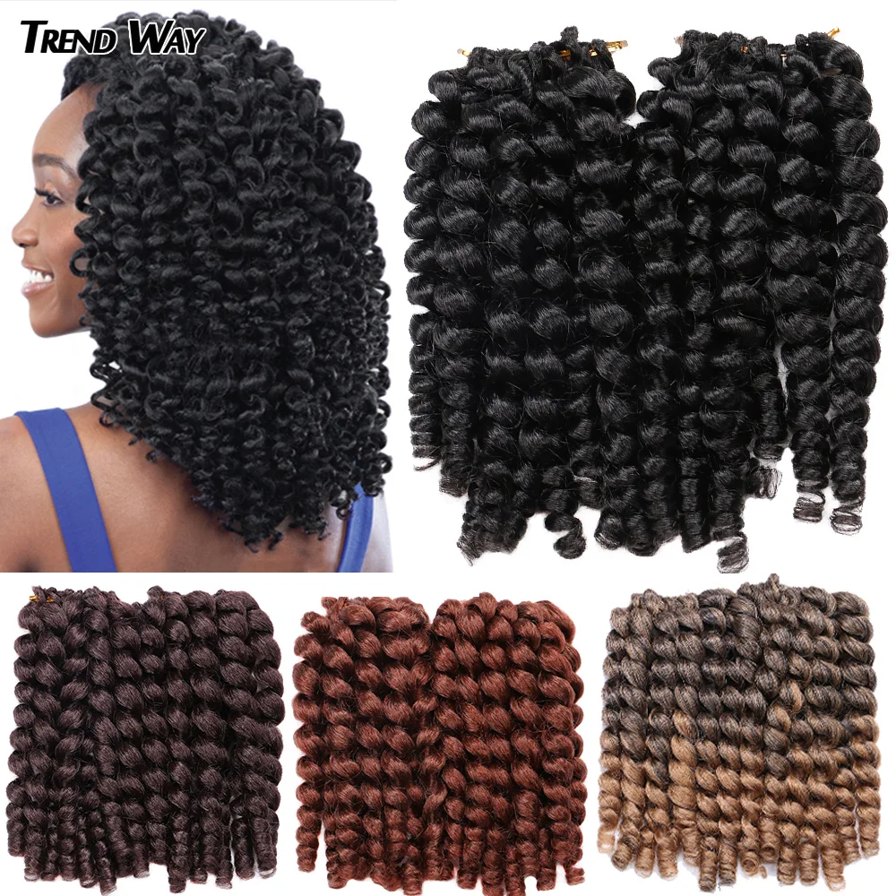 

Synthetic Crochet Braiding Hair Pre Stretched Jumpy Wand Curl 8Inch Ombre Crochet Braiding Hair Extensions For Women Alipancy