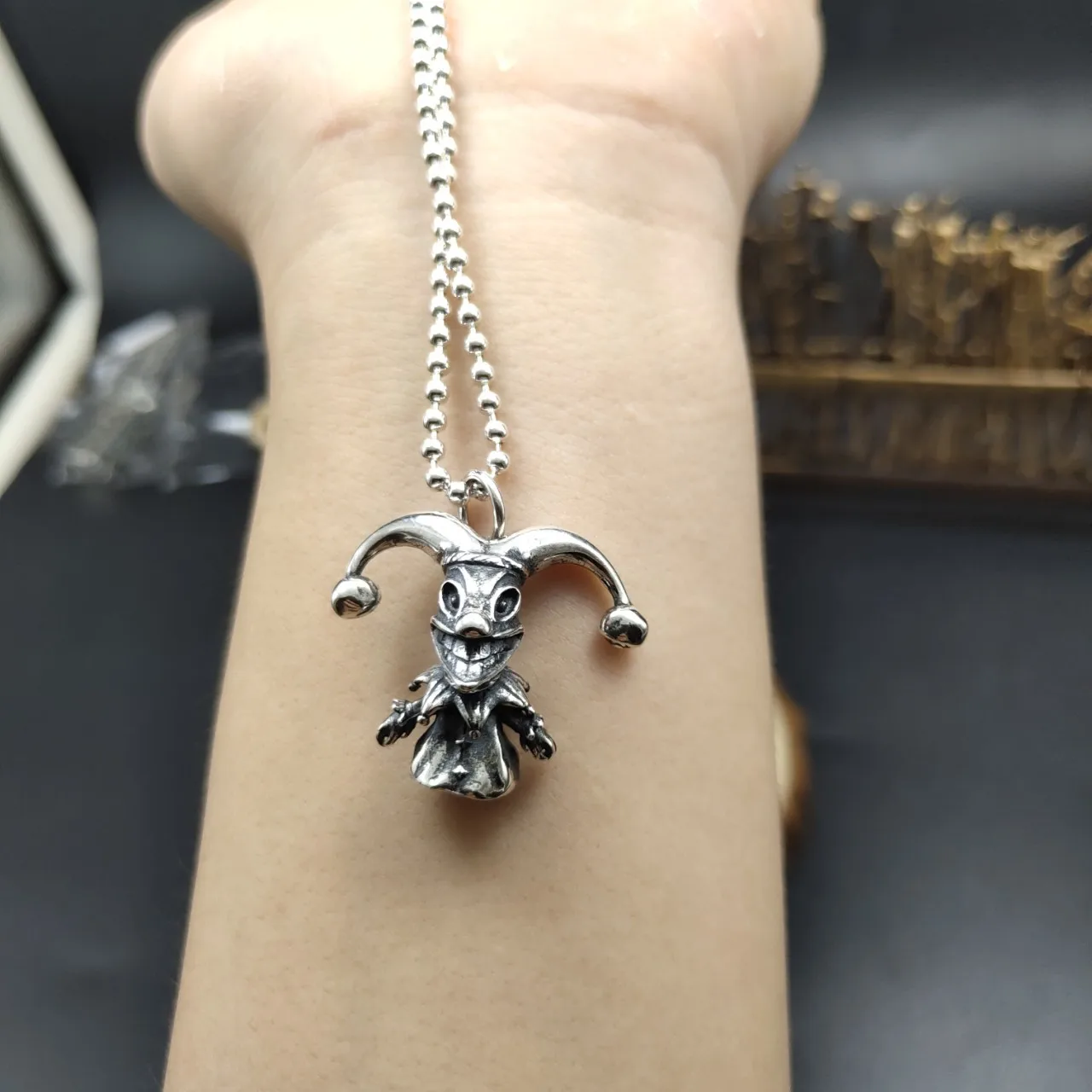BOCAI новая настоящая S925 стерлингового серебра темно Клоун Кулон Модные мужские и