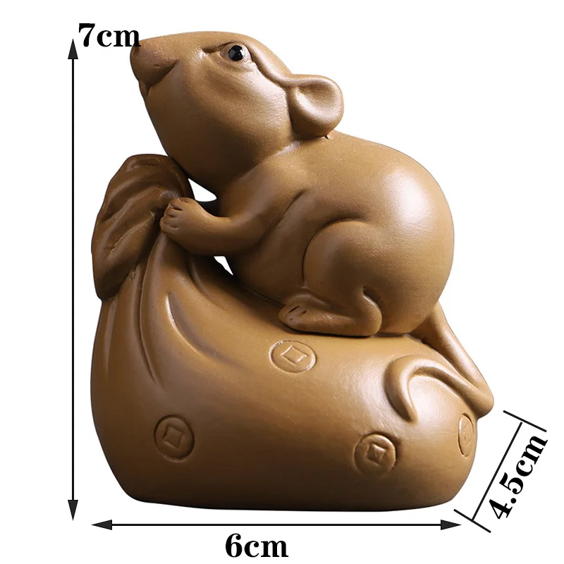 Статуэтка с пурпурным песком мышом удачи скульптура в стиле современного