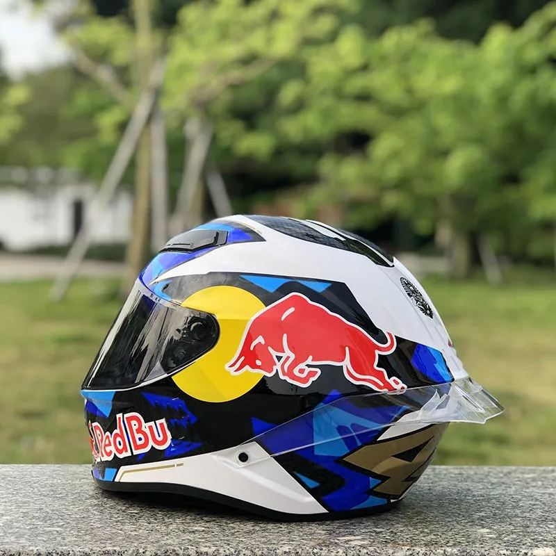 Шлем мотоциклетный на все лицо гоночный шлем из АБС-пластика с золотым козырьком