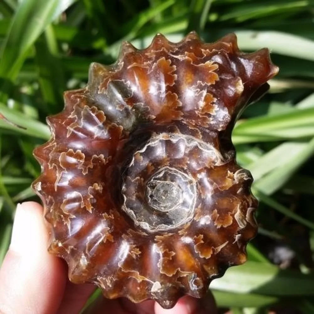 NATURAL Polished \Goat Horn\ Fossil Ammonite Douvilleiceras Madagascar