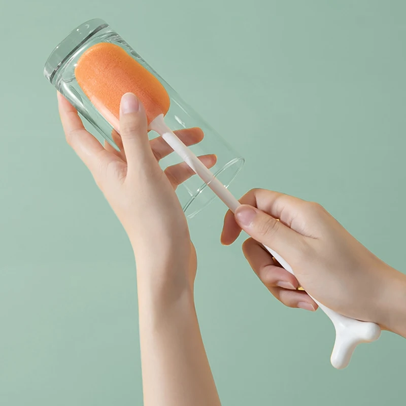 

G 360 Degree Tea Stain Cleaning Brush Sponge Bottle Brush Home Long Handle Cup Brush Water Cup Brush