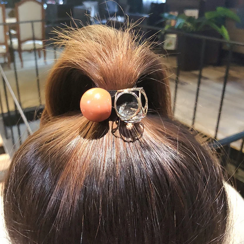 Новые корейские женские веревки для волос с большим кристальным жемчугом