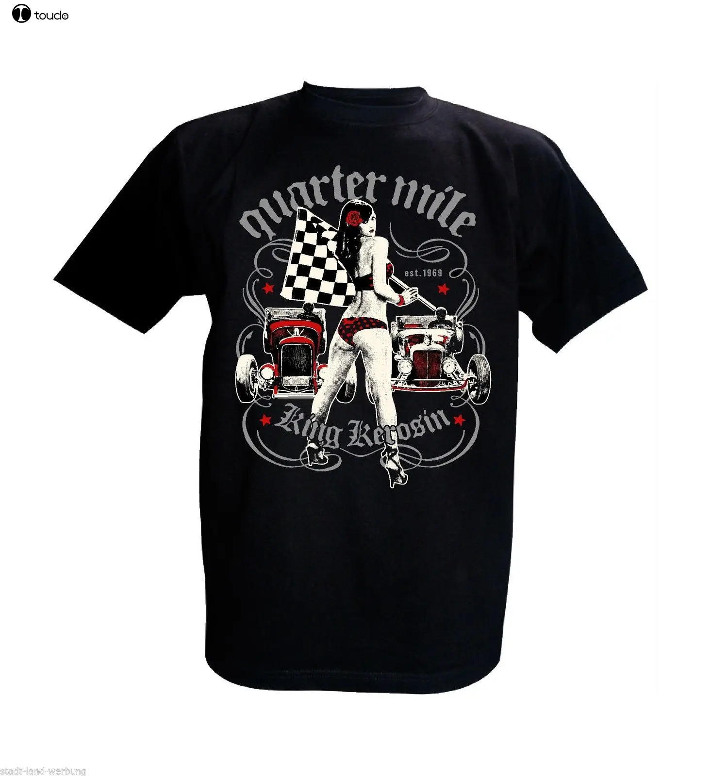 

2019 New Arrive Mens T-Shirt Casual Man Tees Mile Oldschool Rockabilly Dragster Us Car V8 Hotrod design Your Own Shirt