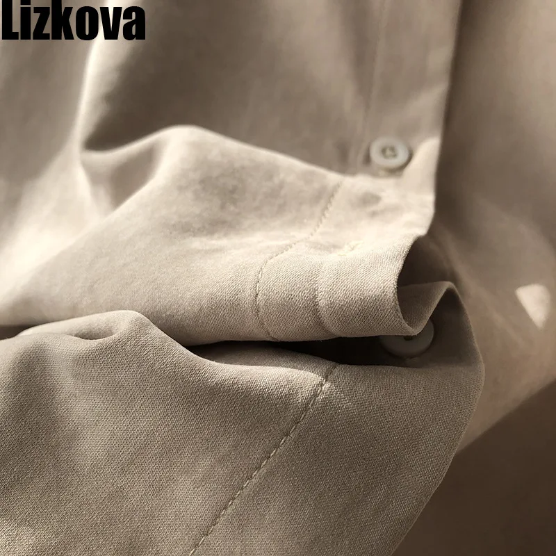 

Lizkova Shirt Women 2021 Spring Korean Long Sleeve Oversized Blouse Plus Size Blusas Mujer Tops 80059