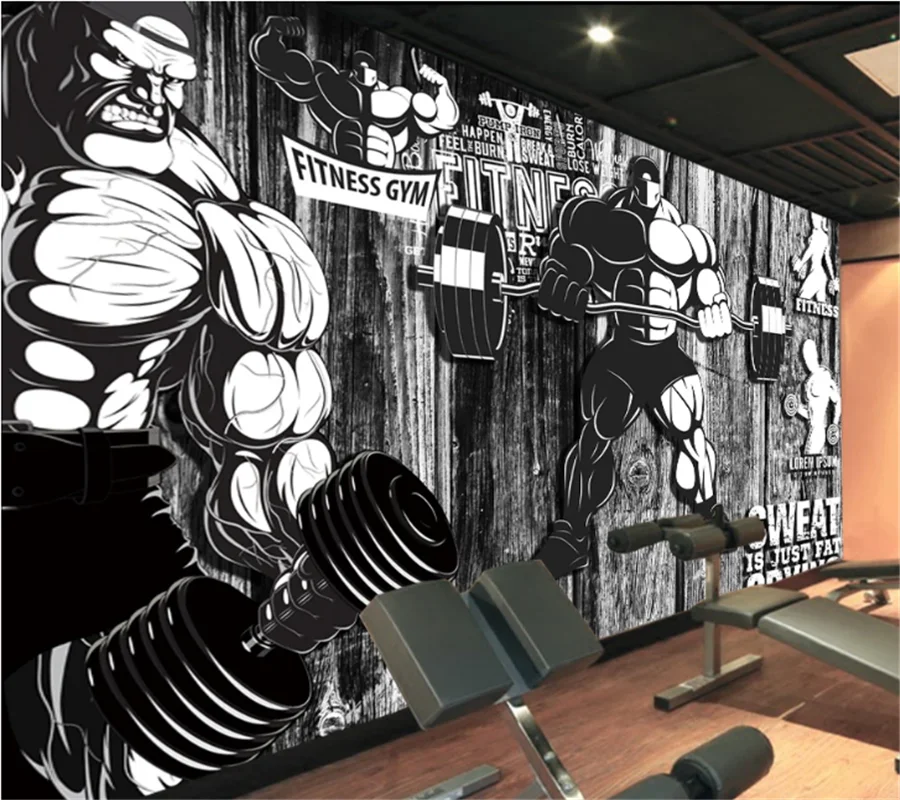 Wellyu индивидуальные большие 3d обои оснастка в стиле ретро доска спорт тренажерный