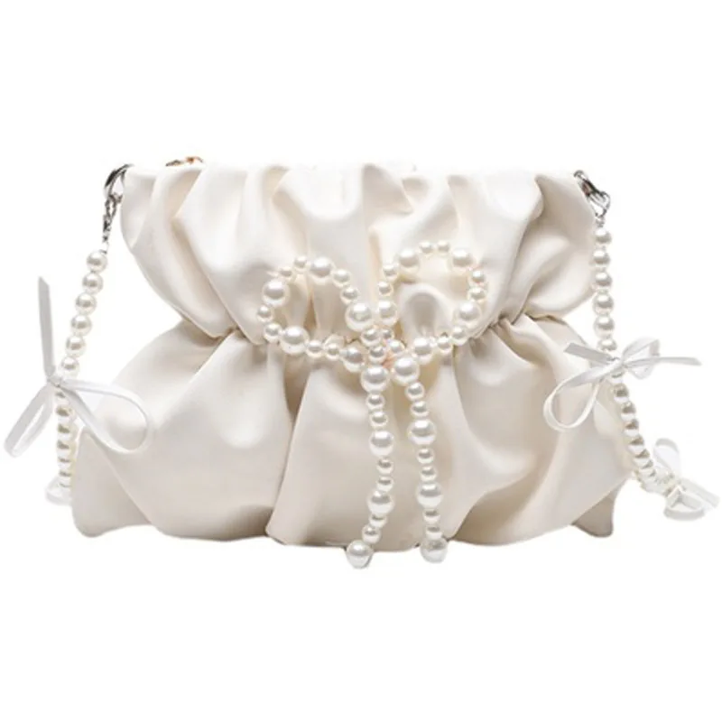 

Bag female summer wild 2021 new trendy fashion pearl chain messenger bag French niche design bucket bag