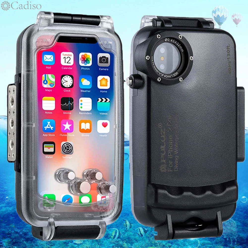 

Cadiso Underwater Housing 40m/130ft Waterproof Diving Phone Protective Case Surfing Swimming Photo Video Taking for iPhone X XS