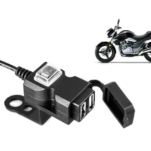 Аксессуары для мотоциклов 9 24 В водонепроницаемое зарядное устройство для мотоцикла с двумя USB портами 5 В 1 а/2,1 а адаптер питания для телефона