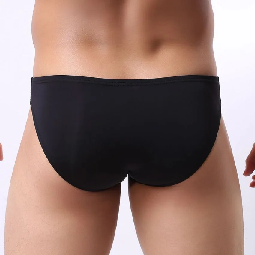 Эротические мужские трусы из ледяного шелка Нижняя часть тела выпуклая сумка нос