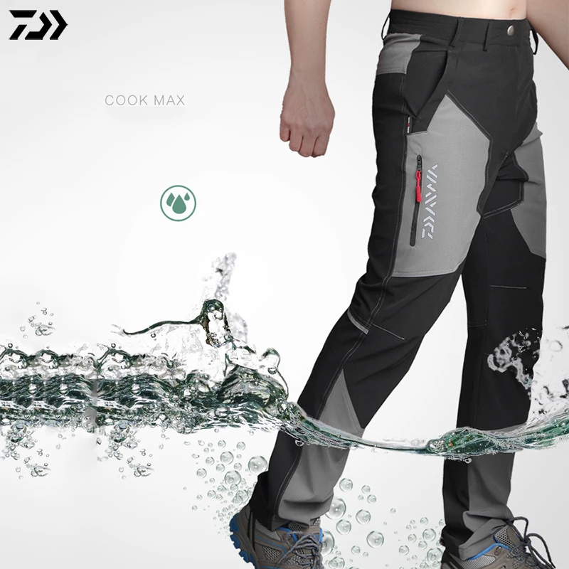DAIWA DAWA летние профессиональные мужские спортивные штаны рыболовные антистатические УФ быстросохнущие дышащие штаны - Цвет: Черный