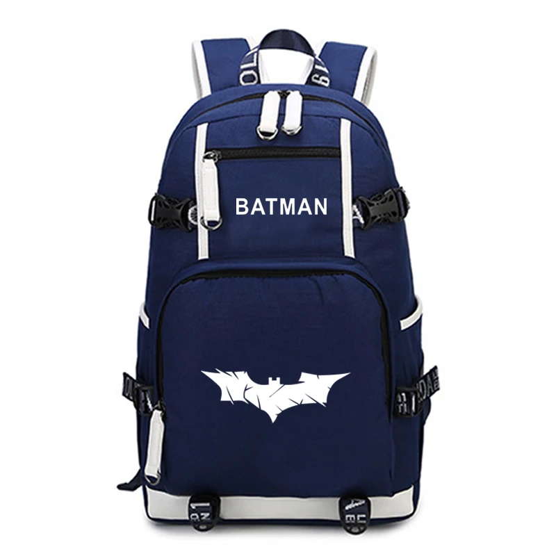 Новый рюкзак с принтом логотипа супергероя Бэтмена школьный для мальчиков и