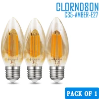 clorndson dimmable c35 led 2w 4w 6w 8w edison e26e27 amber vintage candle lamp 110v 220v filament bulbs decor incandescent
