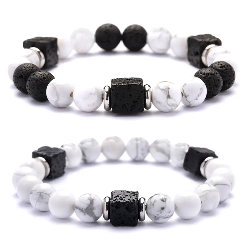 

8mm Natural Lava Energy Stone Beaded Strands Healing Charm Bracelets For Women Men Lover Yoga Party Club Decor Jewelry