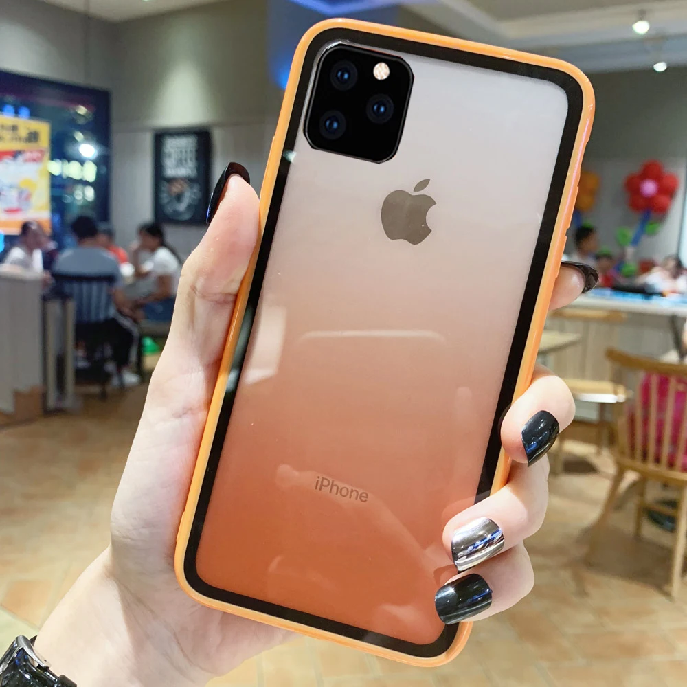 Чехол из закаленного стекла с радужным градиентом для iphone 11 PRO XS Max XR 6 6s 7 8 Plus