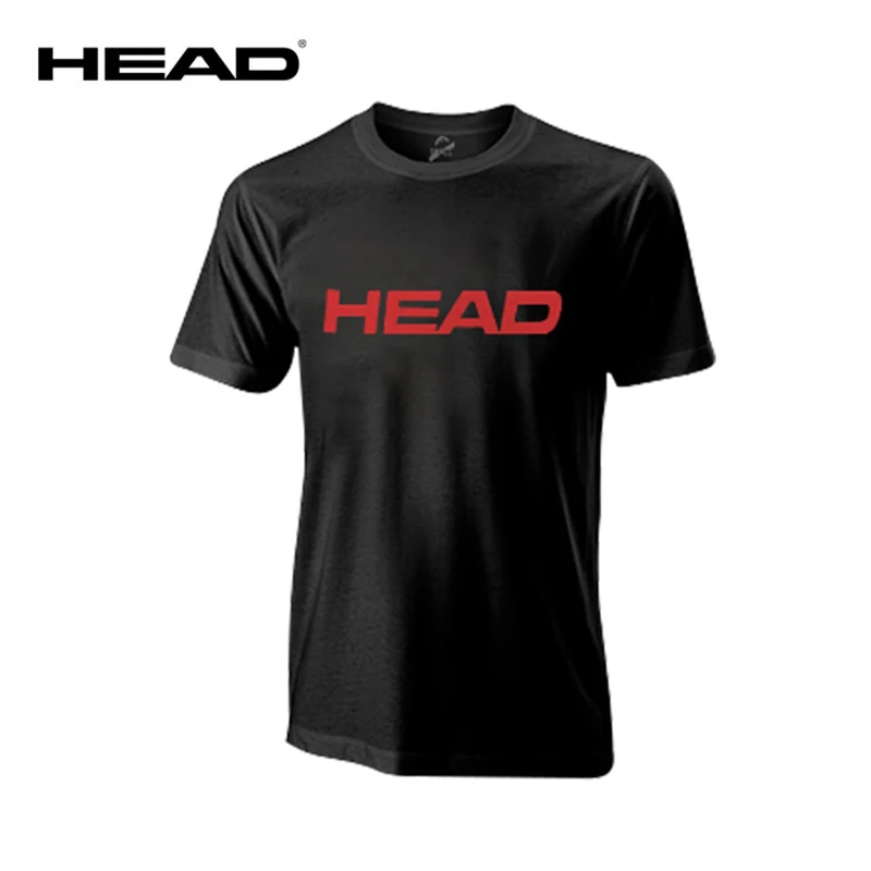 Men Women Unisex HEAD Cotton Spandax Tennis T-Shirt Short-sleeved O-Neck Sport T-Shirt Breathable Sweat-absorbent Tenis Gym Coat