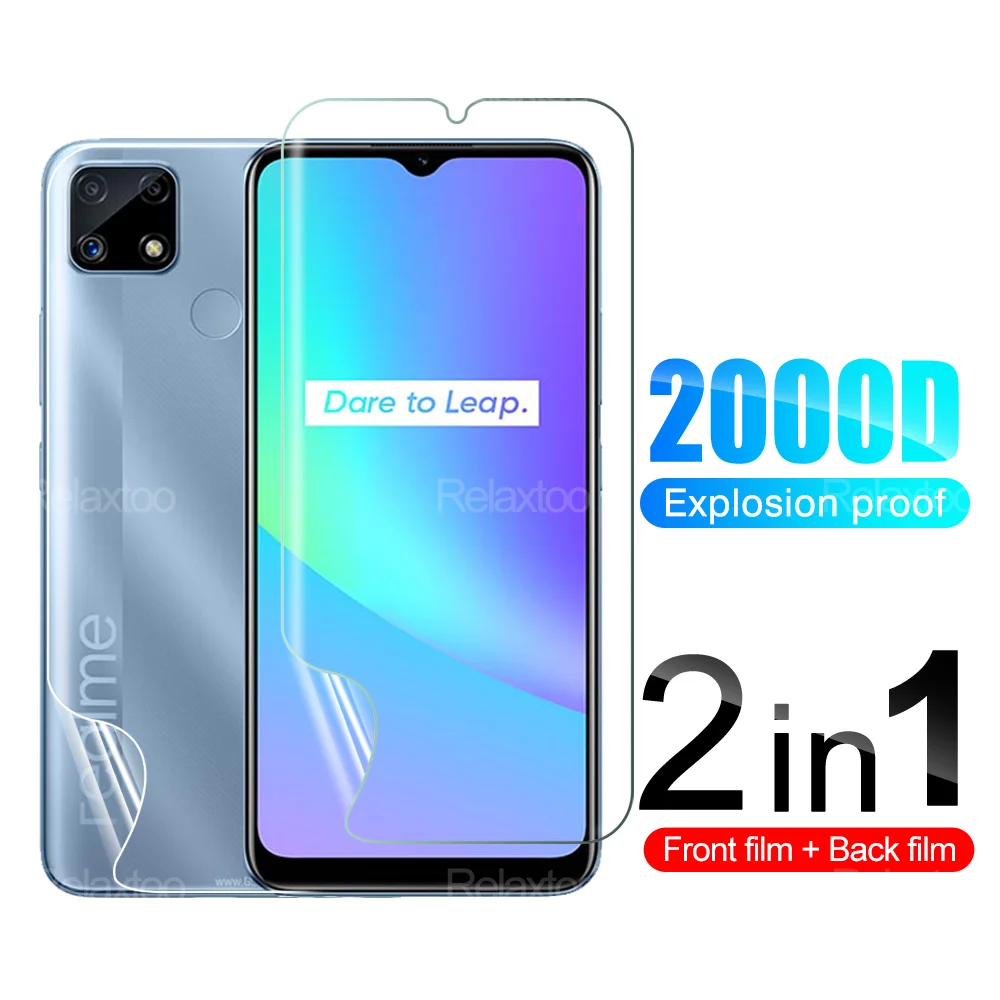 

2в1 полное покрытие гидрогель Передняя Задняя пленка для Oppo Realme C25 C25S C21 C20A C15 C11 2021 Защитная пленка для экрана