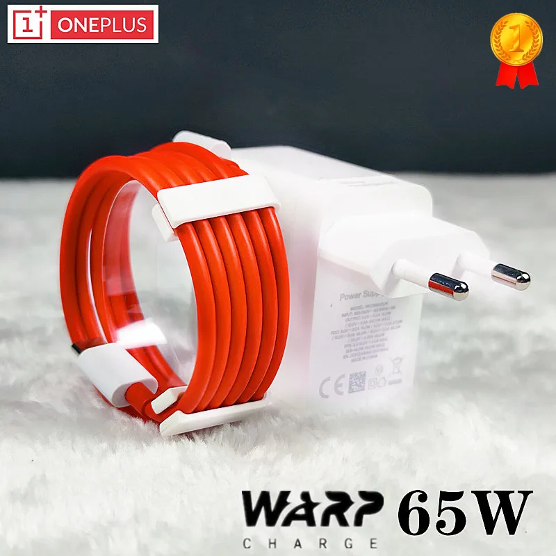 Oneplus 65w charger original EU Warp Fast charger adapter Type C To type C Cable For OnePlus 9 PRO 8T 8 Pro 8 7T Pro Nord