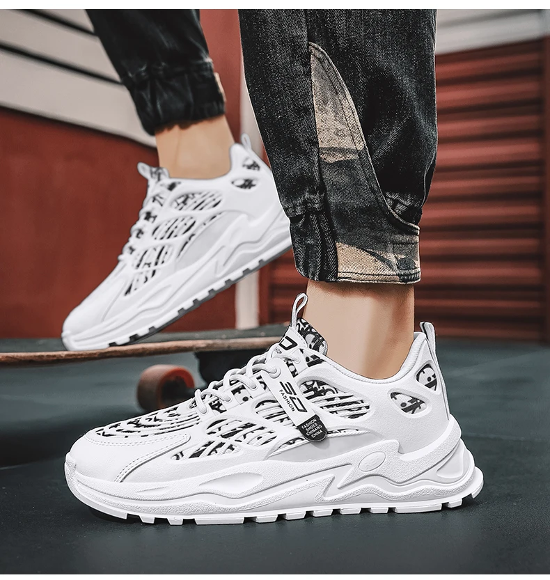 

2021 New Men's Chunky Sneakers Thick Bottom Platform Vulcanize Dad Shoes Fashion Breathable Casual Running Shoe