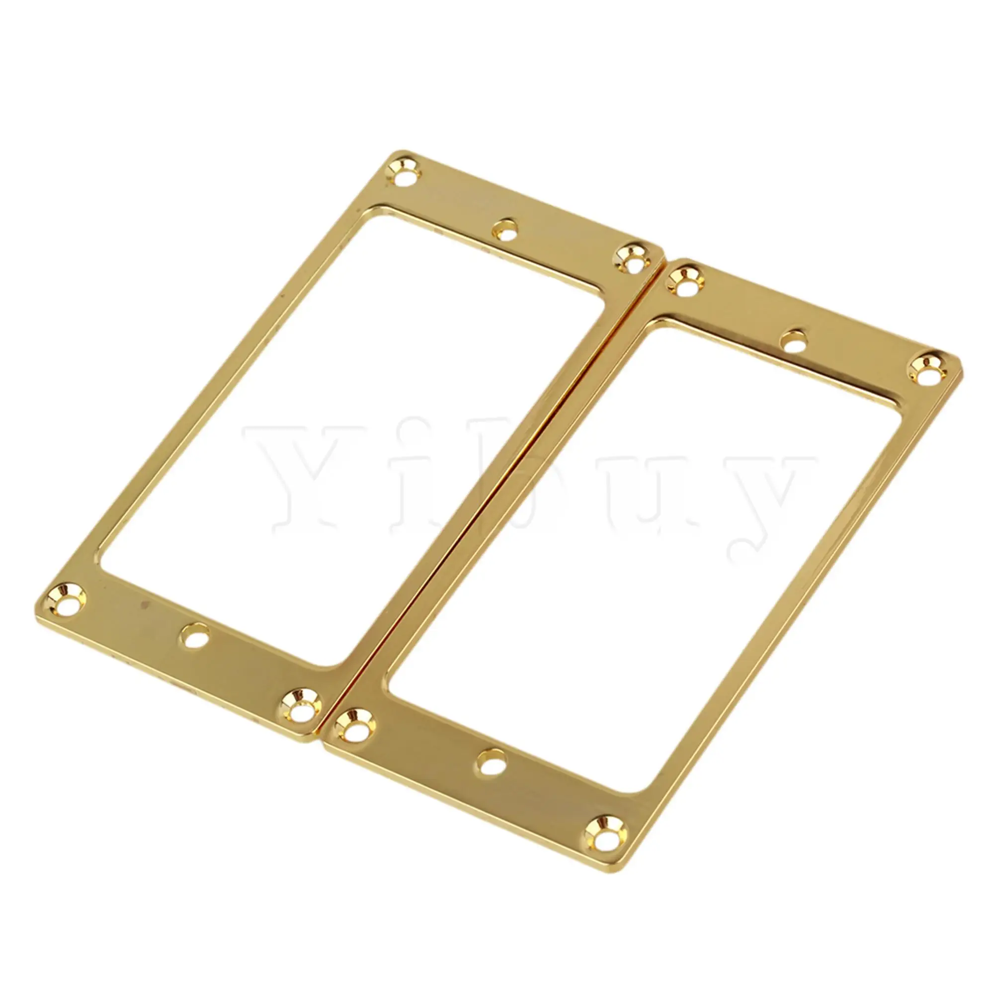 

Yibuy 2x Metal Flat Humbucker Pickup Mounting Ring Gold