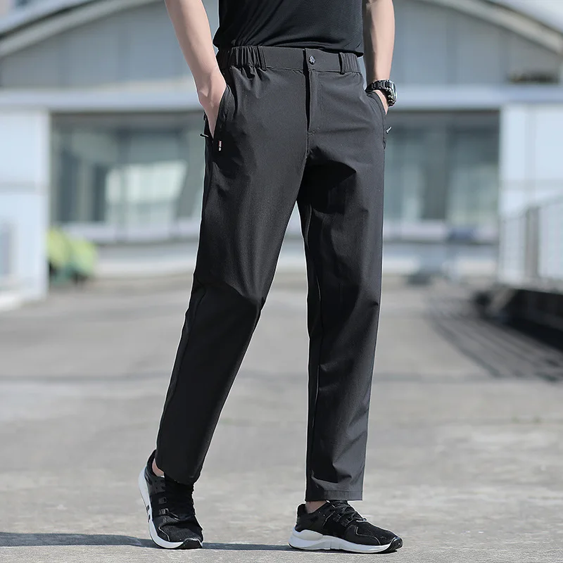 

Fat sportswear men's loose large pants add weight summer fast dry Breathable slim casual pants
