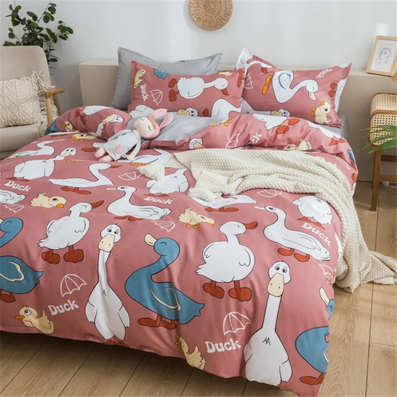 

2020 home bedding Duvet cover set super king bedclothes grey flat sheet Adults bedding set 5 size bed linens AB side duvet cover