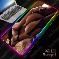 mairuige sexy girl ass large led light rgb waterproof gaming mouse pad usb wired gamer mousepad mice mat 7 colors for csgo dota