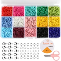 makersland 3mm glass seed beads started kit small craft beads with tool kit for diy craft bracelet set jewelry making supplies