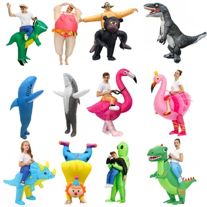 adult holloween cosplay inflatable costumes animals alien flamingo dinosaur t rex disfraz funny party role play wedding clothing free global shipping