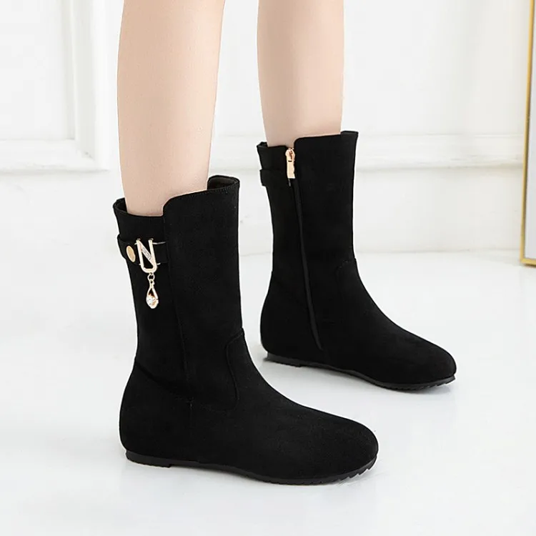 Женские ботильоны с круглым носком на молнии сбоку|Женские полусапожки| |