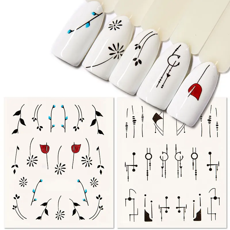 Дизайн с кулоном наклейки для ногтей Водные Наклейки Обертывания слайдеры