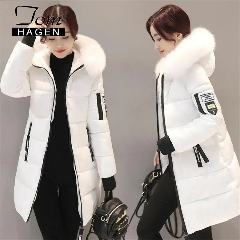 Хлопковый костюм корейский тонкий пуховик Женское зимнее пальто теплое с