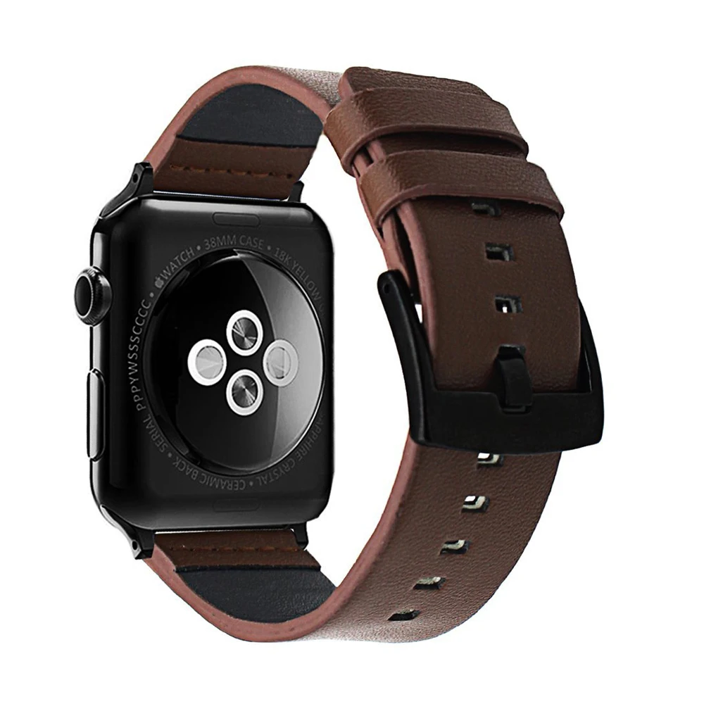 Браслет из натуральной кожи для Apple Watch 5 ремешок 42 38 мм iWatch аксессуары часов 1 2 3 4 40