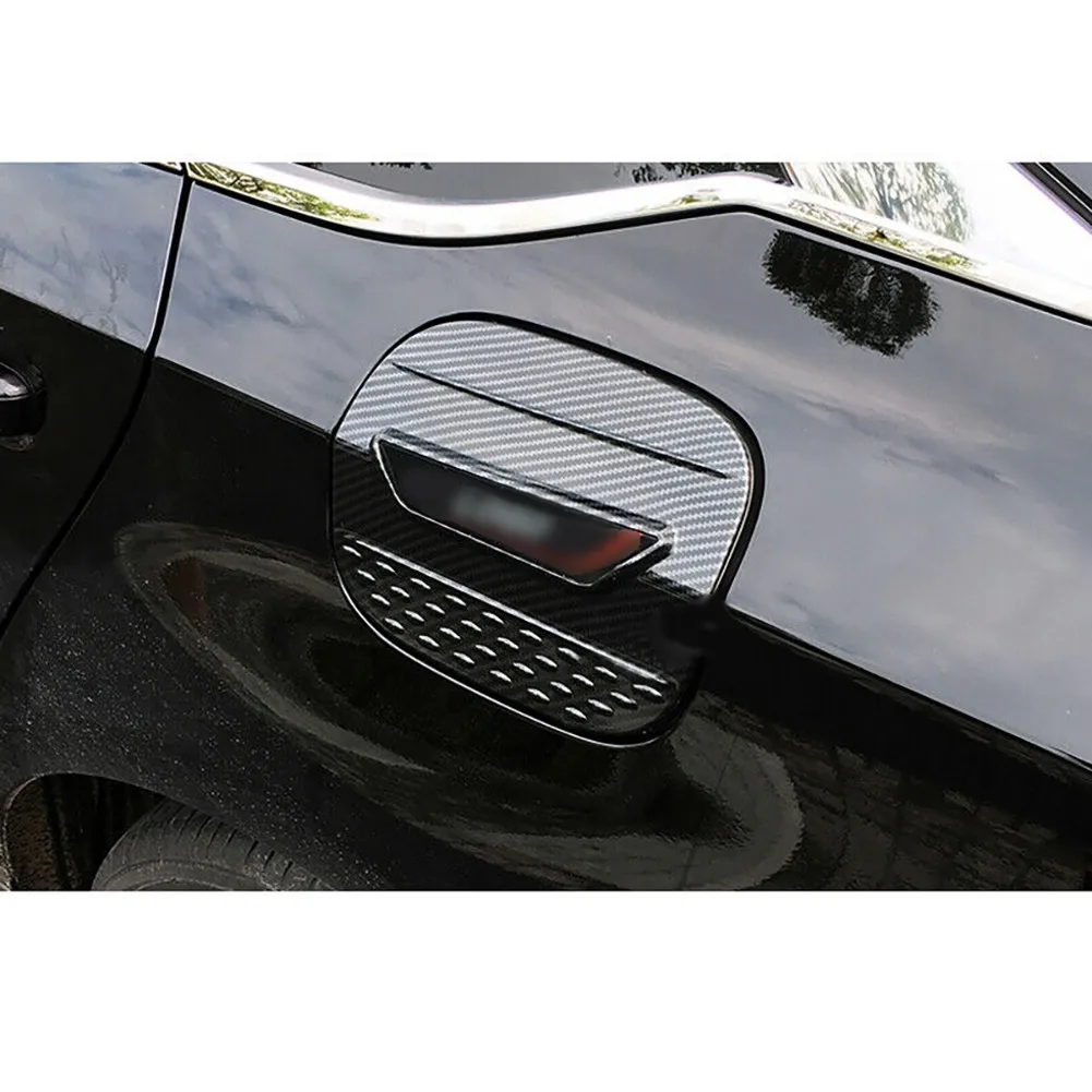 

1PCS Of Fuel Filler Gas Cap Accessories Car Carbon Fiber Black Cover Parts New