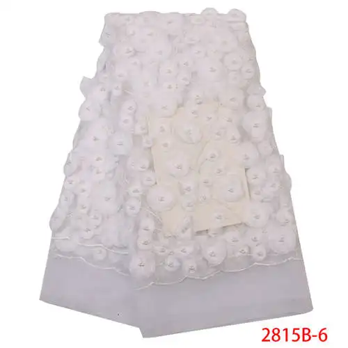 picture 6 Французский чистая кружевная ткань 3D цветок африканский тюль кружевная ткань высокого качества нигерийские бисерные кружева для женщин KS2815B-2 - Цвет: picture 6
