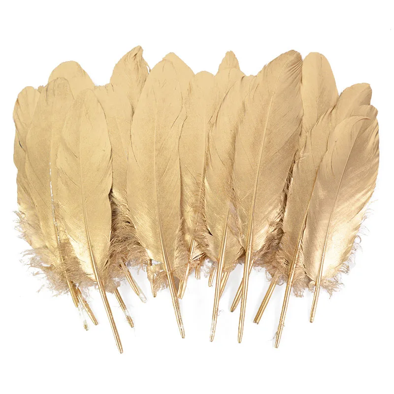 10pcs Natural Goose Feathers Plumes 15-20cm Gold Swan Feather Plume for Home Decoration Craft DIY Wedding Party Decorations
