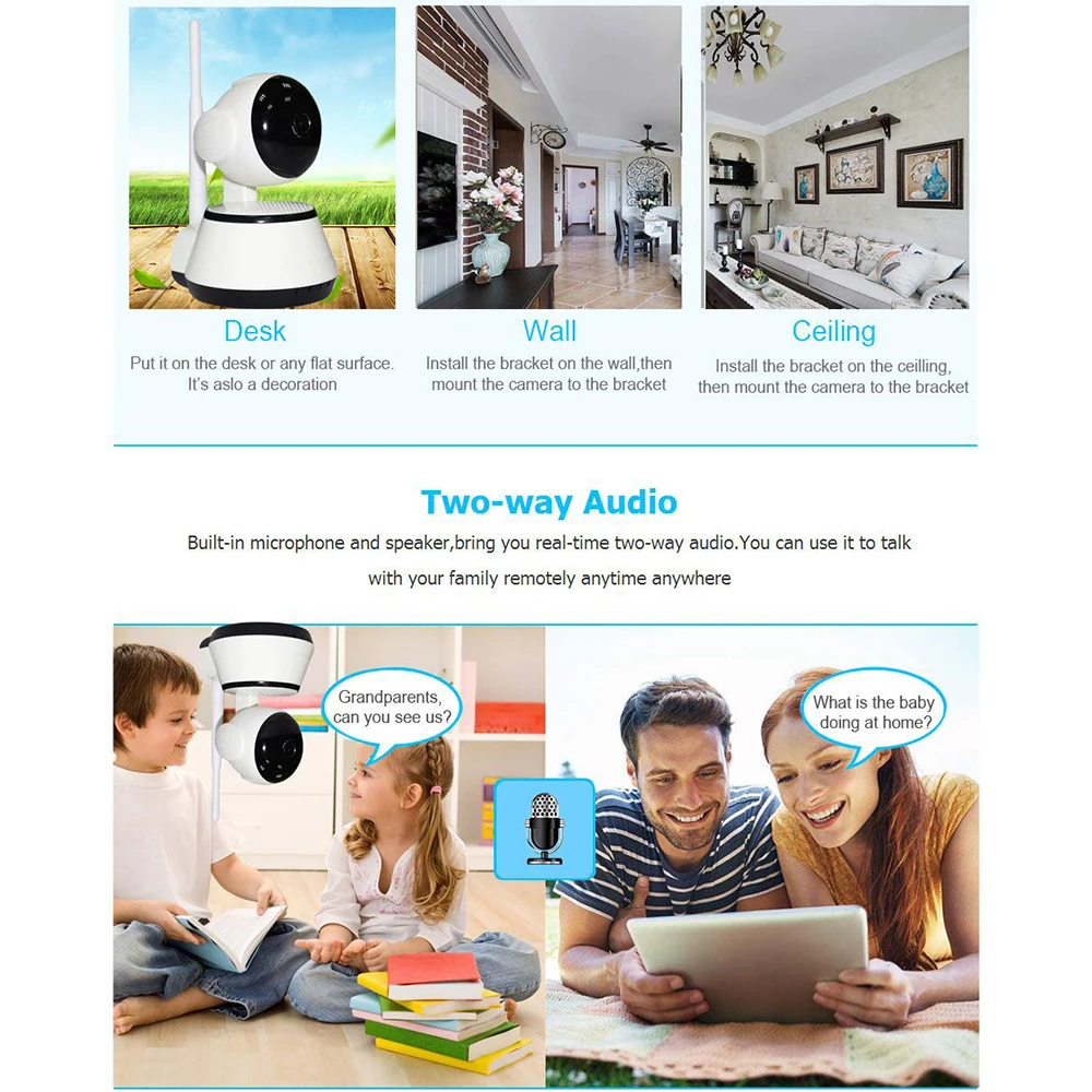 720P/1080P Камера Безопасности wifi Беспроводная HD Цифровая безопасность IP PTZ камера ИК