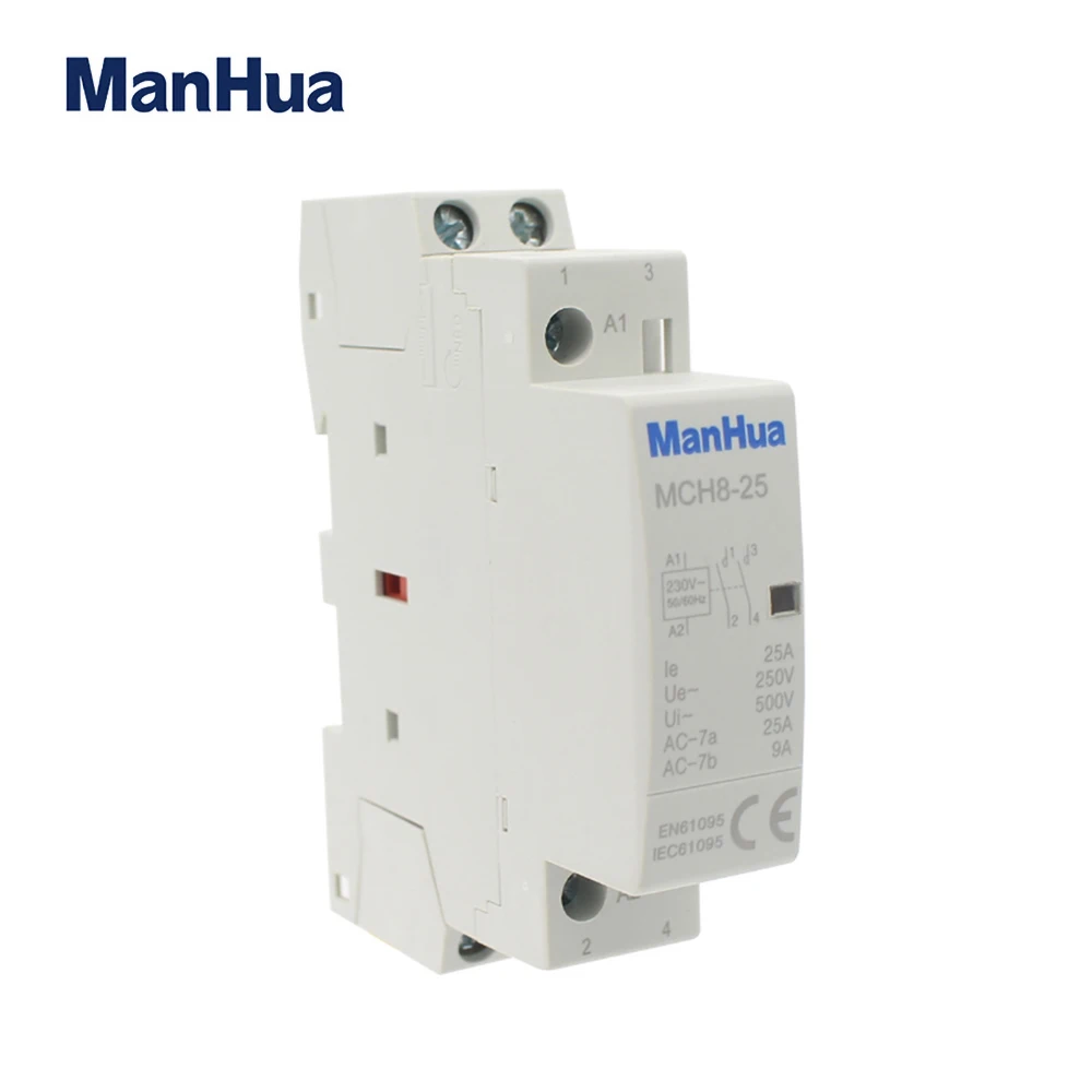 ManHua MCH8 25 2P 25A 220V/230V 50/60HZ Din rail бытовой модульный контактор переменного