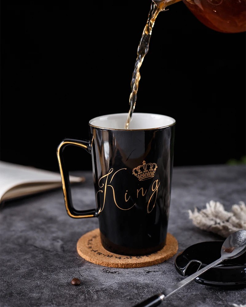 Керамическая кружка высокого качества с золотым рисунком Офисная керамическая