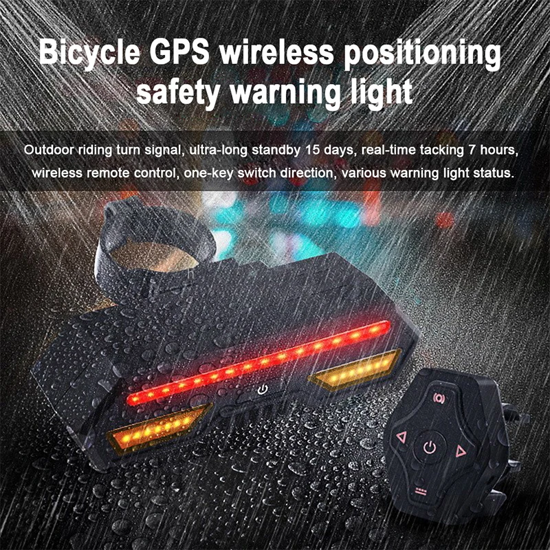 Bike Tail Light with Locating Function Waterproof Cycling Light Tracker Saddle Rod Mount Fits on Any Bike Bicycle Supply DJA88