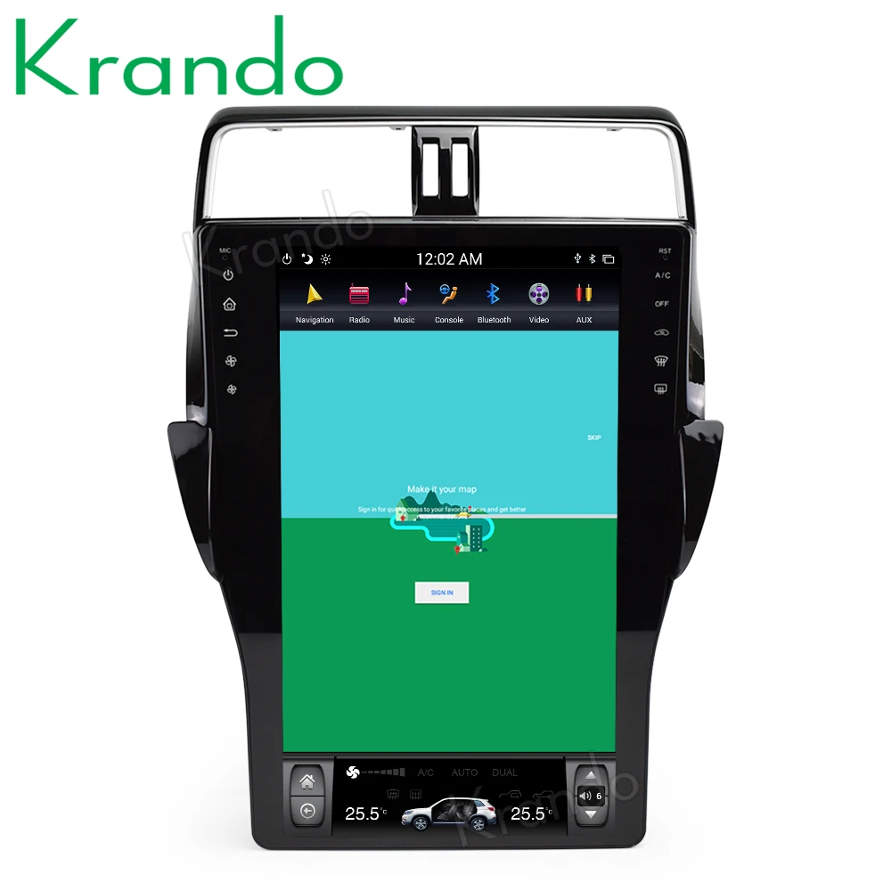 Автомобильная аудиосистема Krando 16 дюймов в стиле Tesla Android 9 0 gps навигация для Toyota Prado