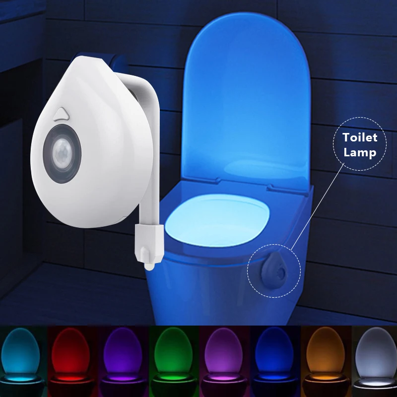 Светодиодный Туалет движения Сенсор Двухместный ночной Светильник светильник 8